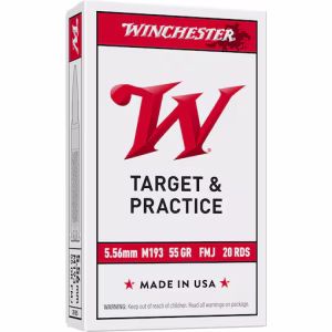 Winchester M193 5.56 NATO 55gr FMJ 20-round box
