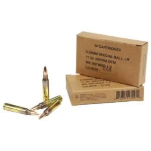 Black Hills MK 262 MOD 1‑C 5.56 NATO 77gr OTM 20‑round box