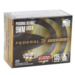 Federal Personal Defense 9mm 135gr Hydra-Shok Low Recoil – 20‑round box
