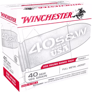 Winchester .40 S&W 165gr FMJ 200‑Round Range Pack
